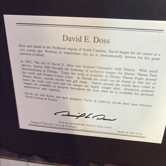 David Doss signed Disney Boardwalk picture with Black Frame - Picture 8 of 9